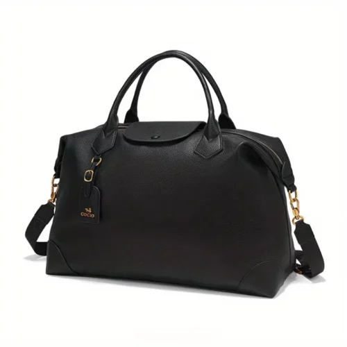 Sac de voyage femme élégant – bandoulière amovible et boucles dorées