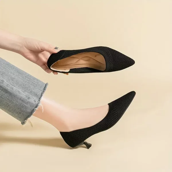 Escarpins femme à petit talon confortable – bout pointu élégant mariage