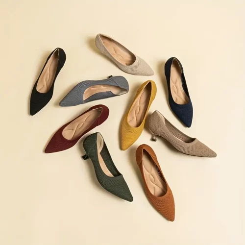 Escarpins femme à petit talon confortable – bout pointu élégant mariage