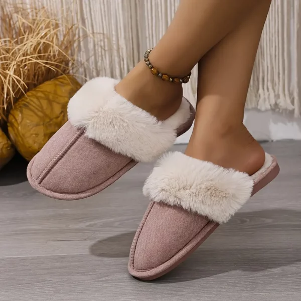 Chaussons femme en fausse fourrure douce – confort chaud pour l’hiver