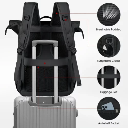 Sac à dos ordinateur léger femme – design élégant imperméable et compartimenté