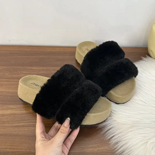 Chaussons femme en fausse fourrure douce – confort chaud intérieur cocooning