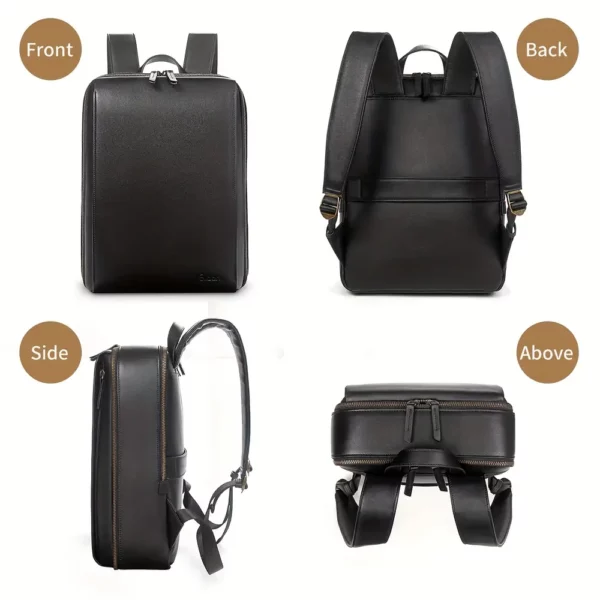 Sac à dos femme en cuir véritable noir – Élégant et compatible ordinateur portable