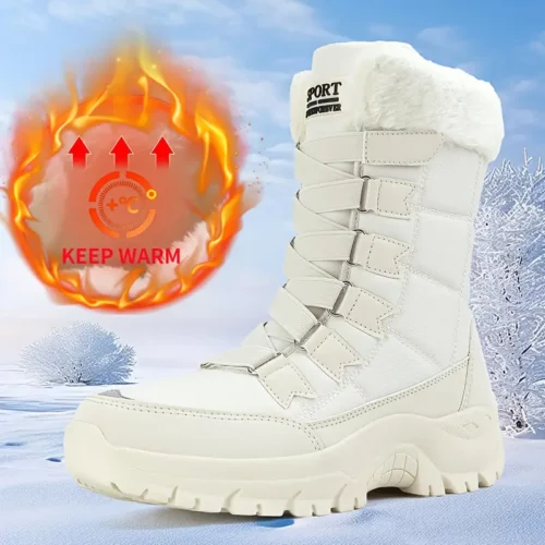Bottes de neige imperméables femme – doublure chaude et semelle antidérapante