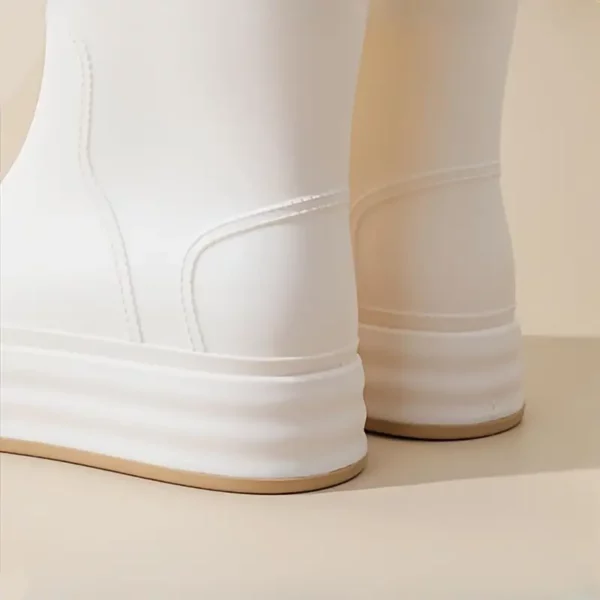 Bottes de pluie femme mi-mollet en caoutchouc avec doublure polaire amovible