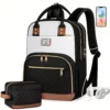 Sac à dos élégant pour ordinateur femme – set 2 pièces avec pochette assortie