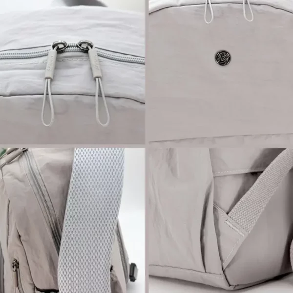 Sac à dos femme nylon léger multi-poches – design antivol pour voyage et ville