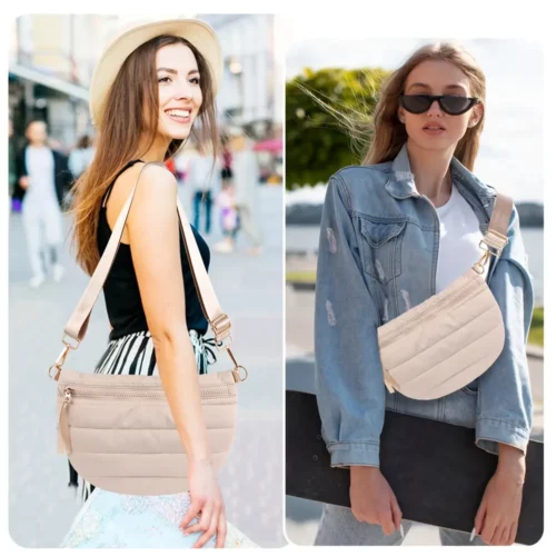 Sac banane femme en velours côtelé – bandoulière réglable et look tendance