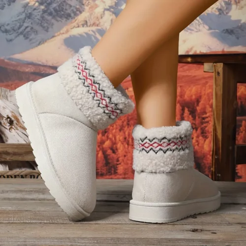 Bottes d’hiver femme fourrées antidérapantes – chaleur et confort neige glace