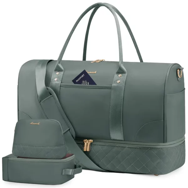 Sac week-end femme 3 pièces – ensemble de voyage élégant et multifonctionnel