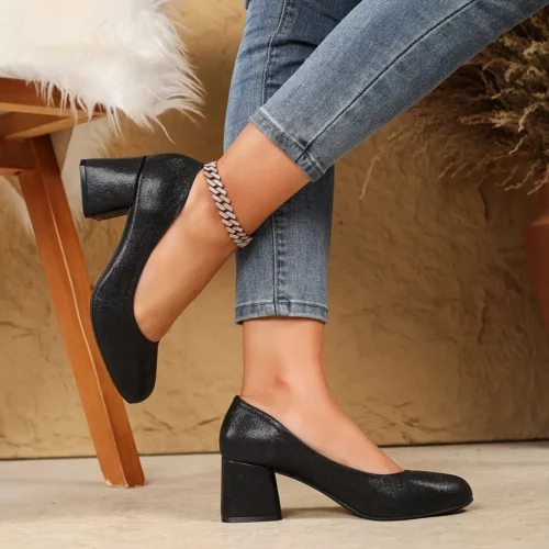 Escarpins femme talon bloc bas – style Mary Jane confortable et antidérapant