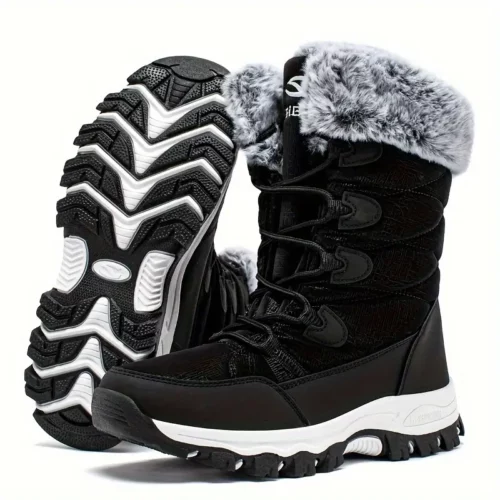 Bottes d'hiver femme imperméables et chaudes doublure fourrure semelle antidérapante