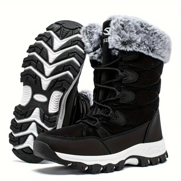 Bottes d'hiver femme imperméables et chaudes doublure fourrure semelle antidérapante