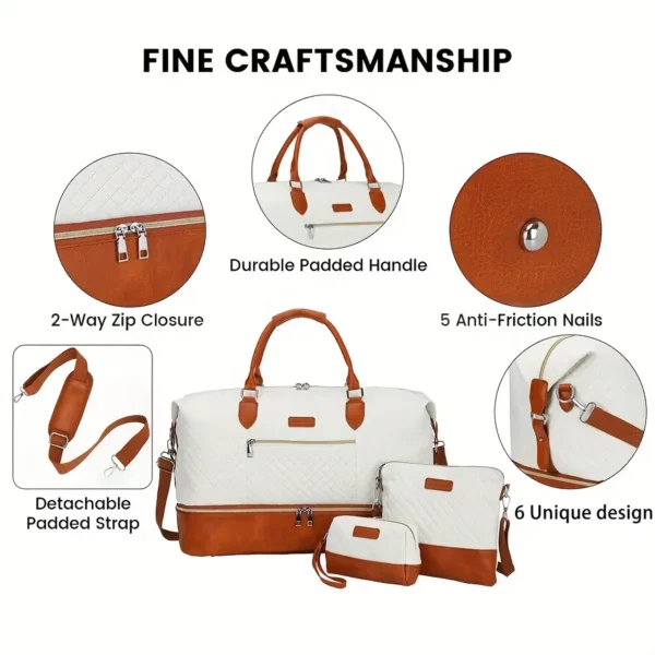Sac de voyage femme 3 pièces – cabines avec compartiment chaussures en nylon