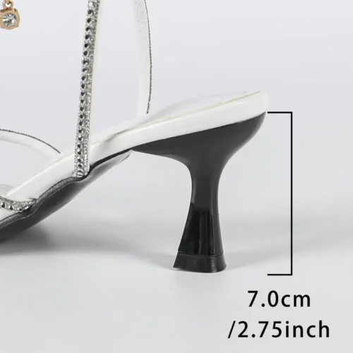 Sandales à talon carré femme – strass scintillants et confort mariage