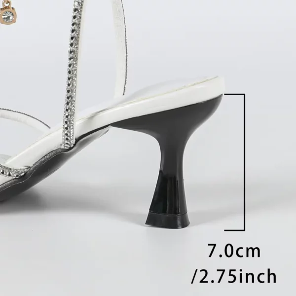 Sandales à talon carré femme – strass scintillants et confort mariage
