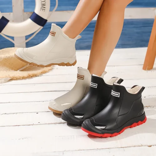 Bottes de pluie femme élégantes en caoutchouc – style chic et imperméable
