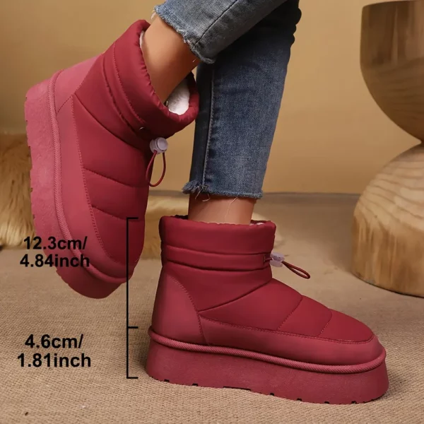 Bottes de ski femme chaudes à semelle antidérapante avec boucles ajustables