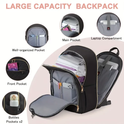 Sac à dos femme pour ordinateur – design élégant et compartiment rembourré