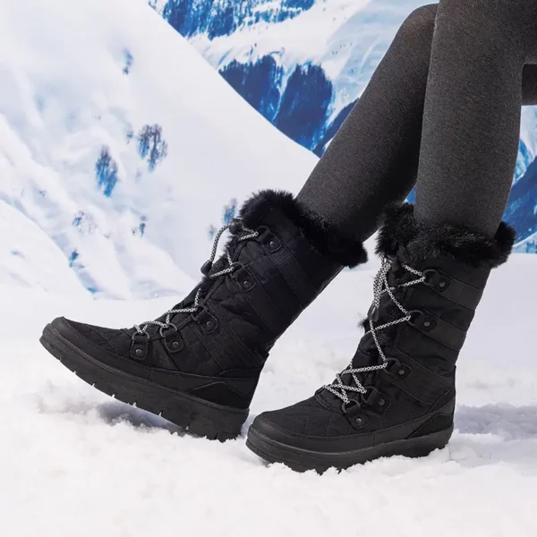 Bottes de neige femme fourrées imperméables – style hivernal chaud et confort