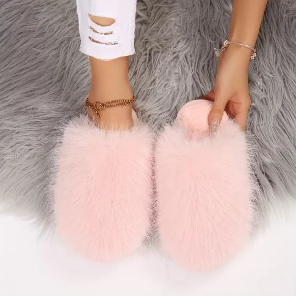 Chaussons femme fourrés en peluche douce – confort chaud pour l'hiver