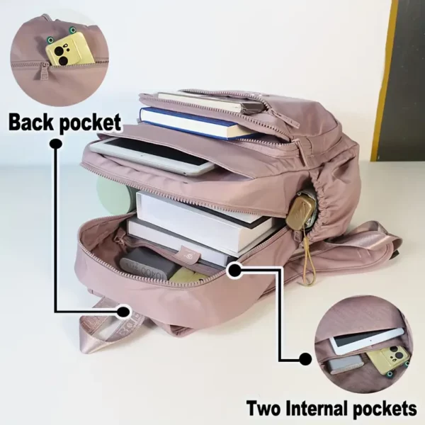 Sac à dos femme léger en nylon résistant – design anti-vol et compartiments multiples