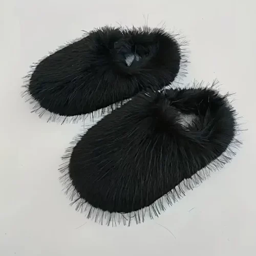 Chaussons femme en fourrure synthétique douce – semelle EVA antidérapante intérieur