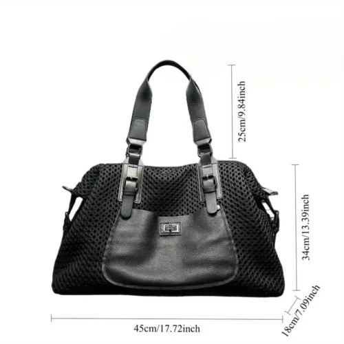 Sac week-end femme en nylon imperméable – bandouliière ajustable et poche avant