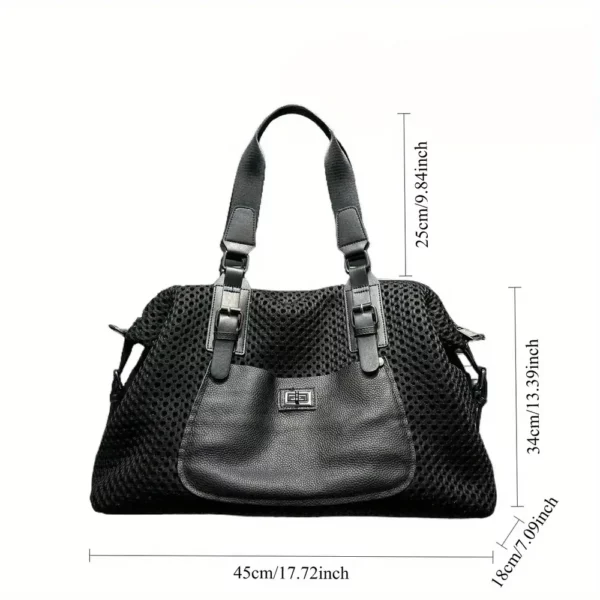 Sac week-end femme en nylon imperméable – bandouliière ajustable et poche avant