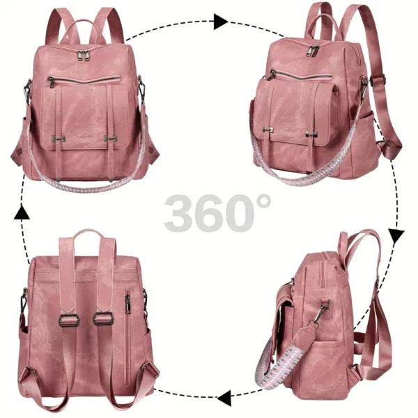 Sac à dos femme 3-en-1 en cuir végan avec poche antivol – usage quotidien