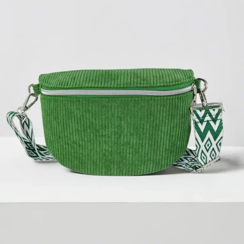 Sac banane femme en velours côtelé – style minimaliste et chic