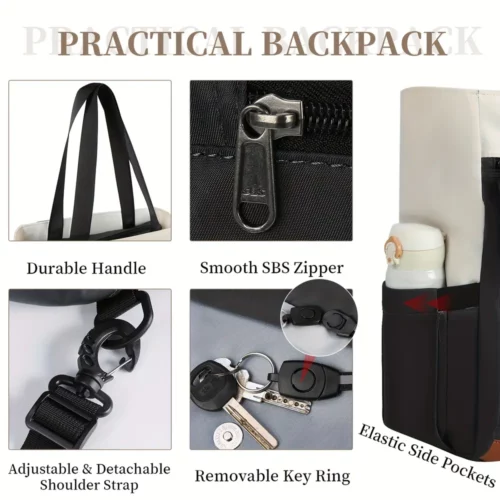 Sac à dos ordinateur femme convertible élégant – compartiment rembourré sécurisé