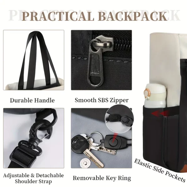 Sac à dos ordinateur femme convertible élégant – compartiment rembourré sécurisé