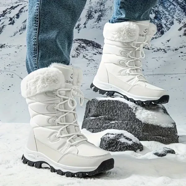 Bottes d'hiver femme imperméables et chaudes doublure fourrure semelle antidérapante