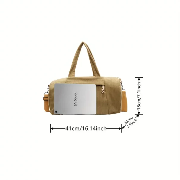 Sac week-end femme en velours côtelé – élégant et pratique pour vos voyages