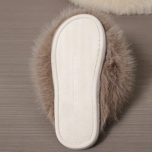 Chaussons femme en fausse fourrure douce – pantoufles d'intérieur confortables