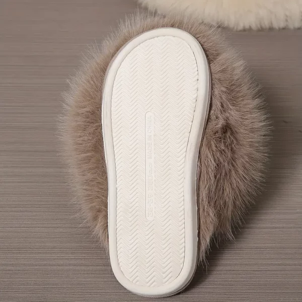 Chaussons femme en fausse fourrure douce – pantoufles d'intérieur confortables