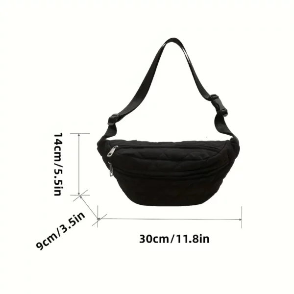 Sac banane femme en velours matelassé – style tendance avec bandoulière ajustable