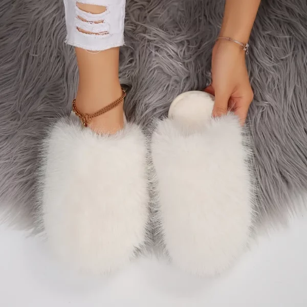 Chaussons femme fourrés en peluche douce – confort chaud pour l'hiver