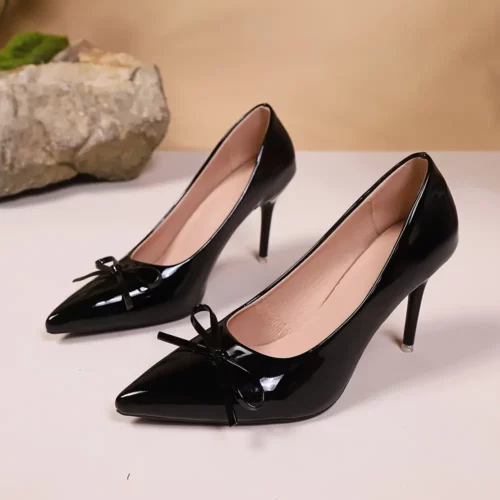 Chaussures femme mariage confort – escarpins à talons bas bout pointu élégants