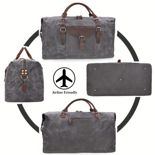 Sac week-end femme grand format – sac de voyage toile imperméable avec anses