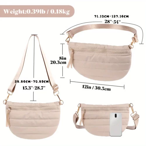 Sac banane femme en velours côtelé – bandoulière réglable et look tendance