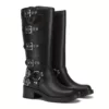 Bottes cavalières femme grand mollet – cuir synthétique style équestre élégant