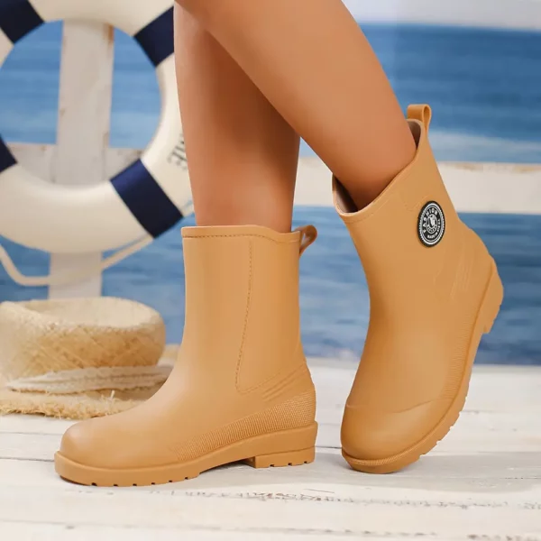 Bottes de pluie femme en caoutchouc mi-mollet – style chic et imperméable