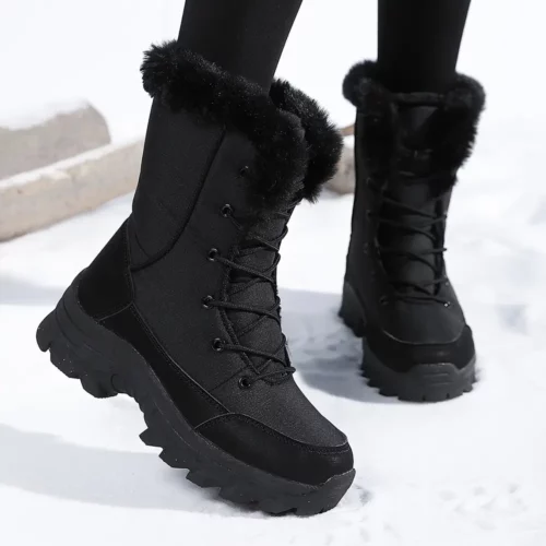 Bottes de neige femme imperméables – doublure chaude et semelle antidérapante