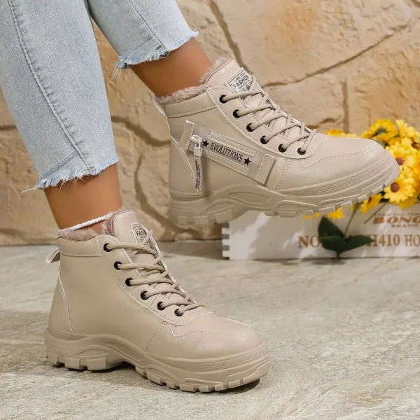 Bottes d'hiver femme montantes avec semelle plateforme antidérapante