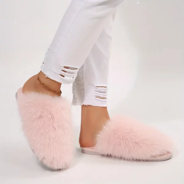 Chaussons femme fourrés en peluche douce – confort chaud pour l'hiver
