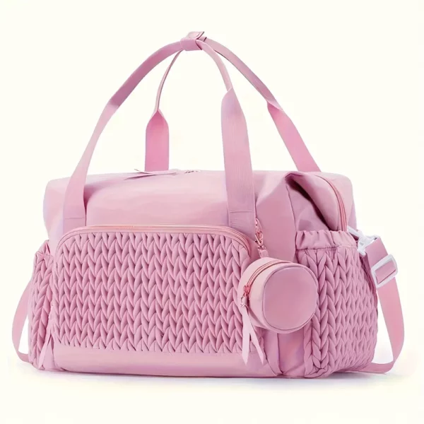 Sac week-end femme en nylon matelassé noir – élégant et lavable en machine