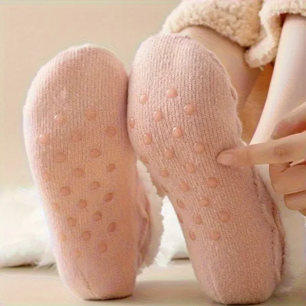 Chaussons chaussettes polaires femme antidérapants – intérieur hiver cocooning