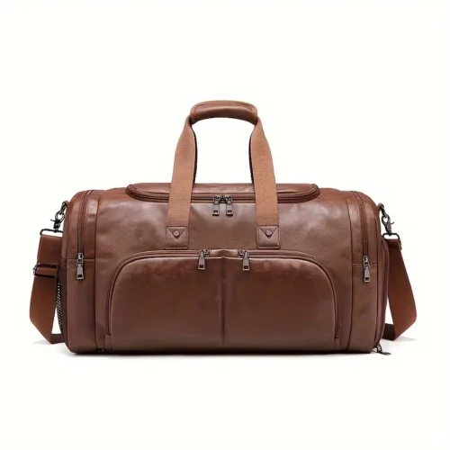 Sac de voyage femme style vintage en similicuir – grande capacité élégante